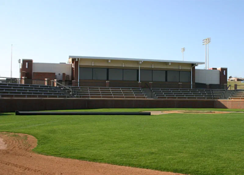 NWOSU football stadium with multi-level press box and grandstands